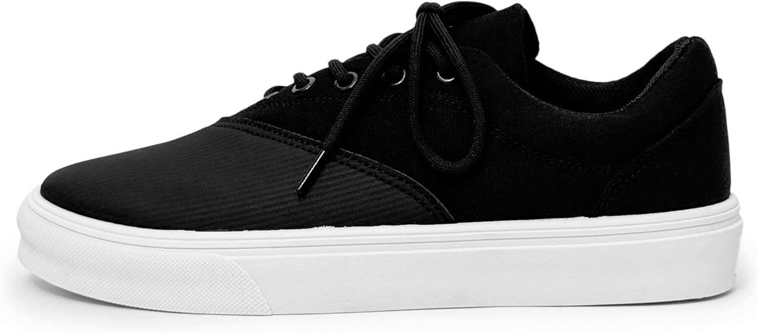 

Мужские кеды из канвы с классической шнуровкой для прогулок по кампусу и городской среды Zhoupulp, черный