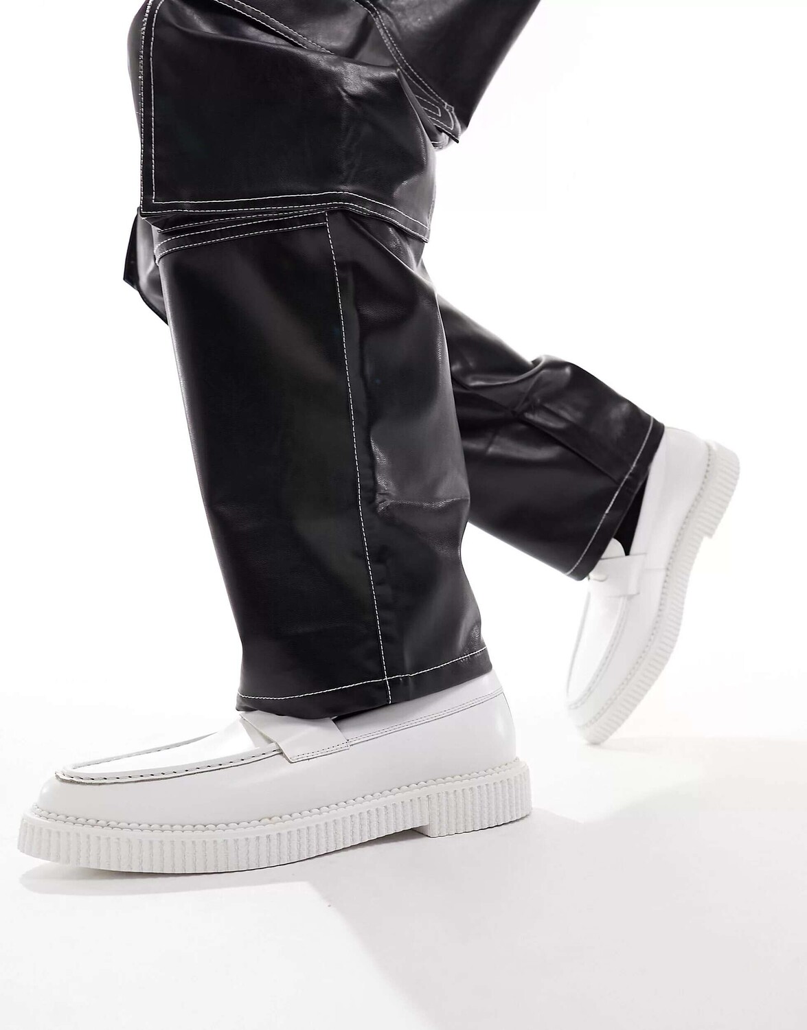 

Белые кожаные лоферы ASOS, Белый, Белые кожаные лоферы ASOS