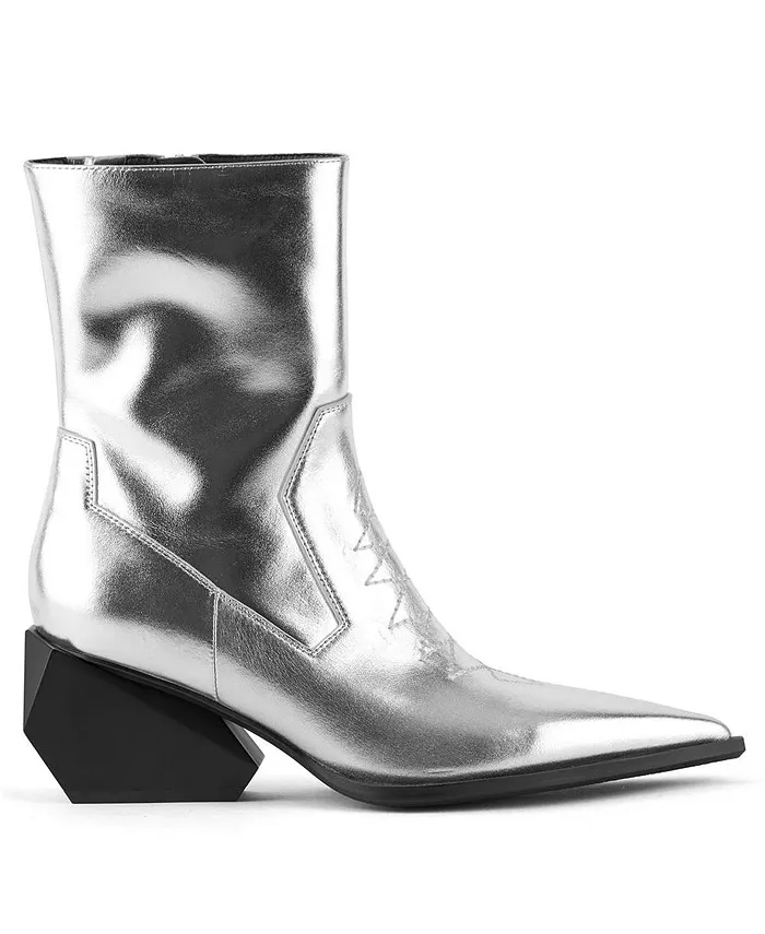 Женская модель ботинок Ricky West Mid United Nude, серебро