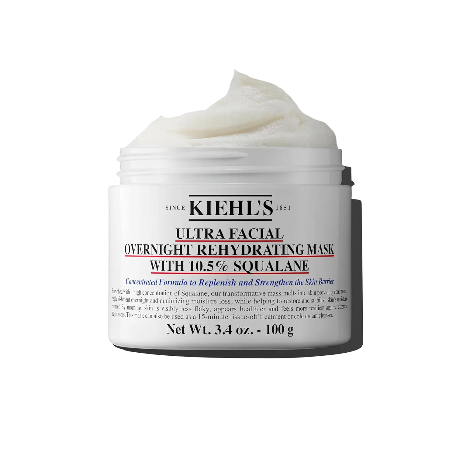 Маска для лица Kiehl's — Ночная увлажняющая Ultra Facial с . % скваланом, глубокое увлажнение и укрепление, 99.79 г