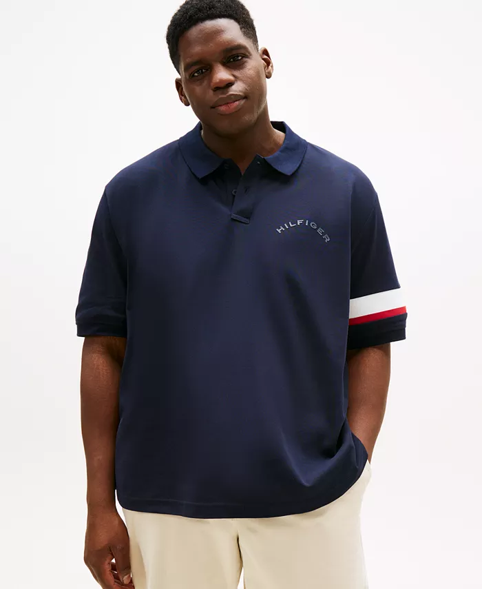 

Мужская рубашка-поло с коротким рукавом для больших и высоких Tommy Hilfiger, синий