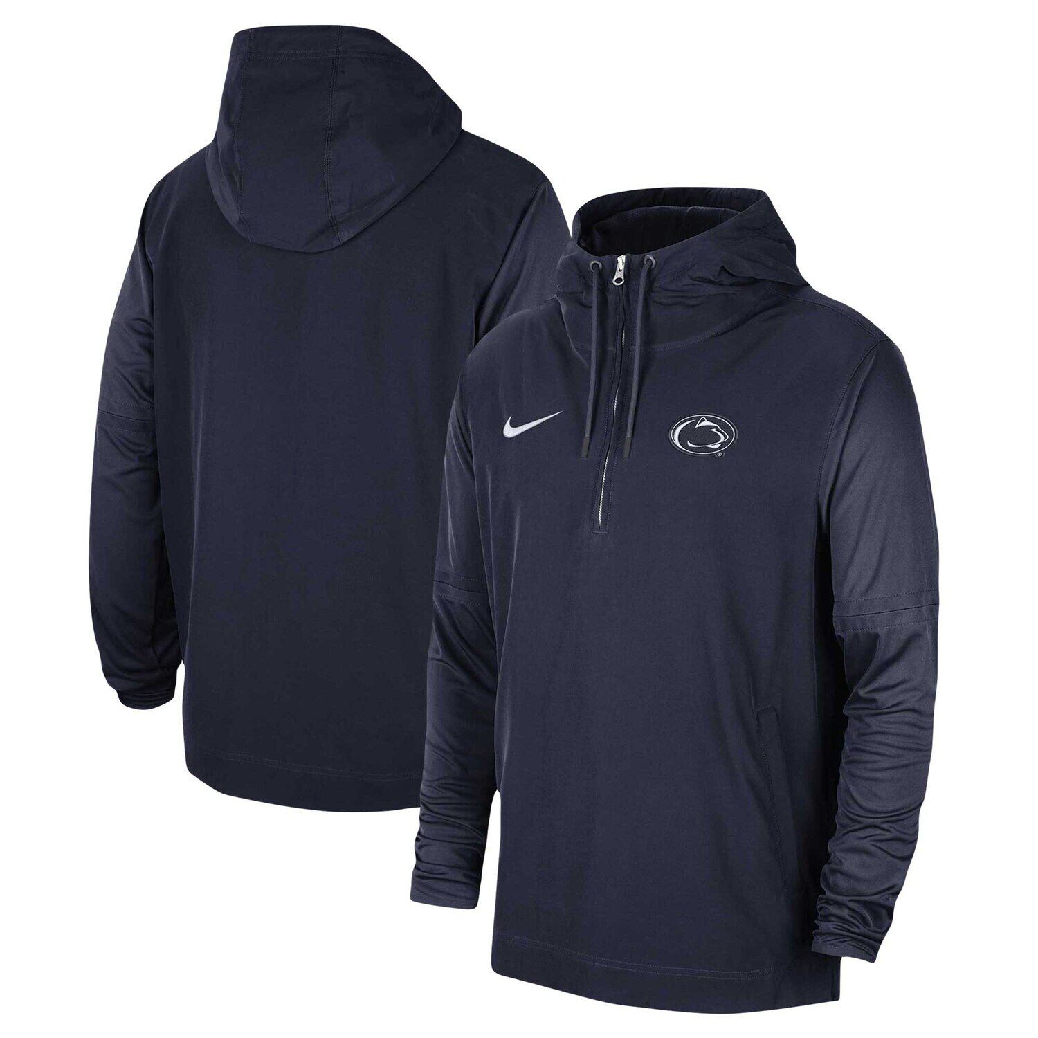

Мужская темно-синяя куртка с капюшоном Penn State Nittany Lions 2023 Sideline Player с молнией в четверть Nike, Синий, Мужская темно-синяя куртка с капюшоном Penn State Nittany Lions 2023 Sideline Player с молнией в четверть Nike