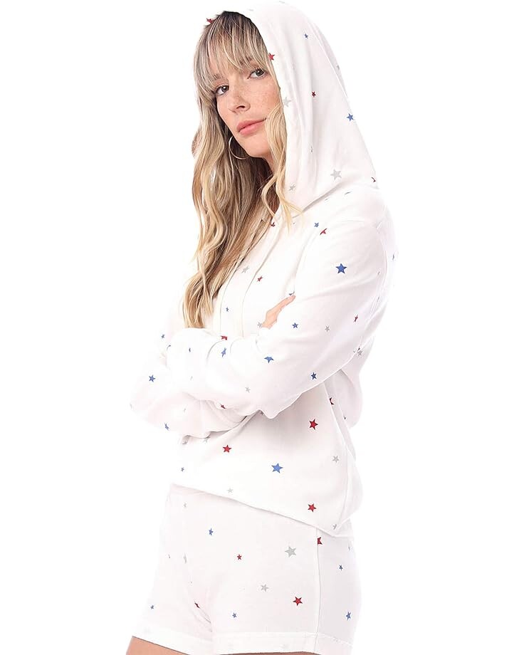 

Худи Alternative Printed Raw Edge Lightweight French Terry Hoodie, цвет Ivory Multi Dreamy Stars