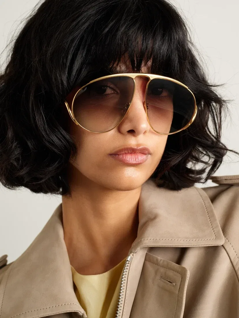 Солнцезащитные очки-авиаторы золотистого цвета LOEWE EYEWEAR, золотой — фото 2