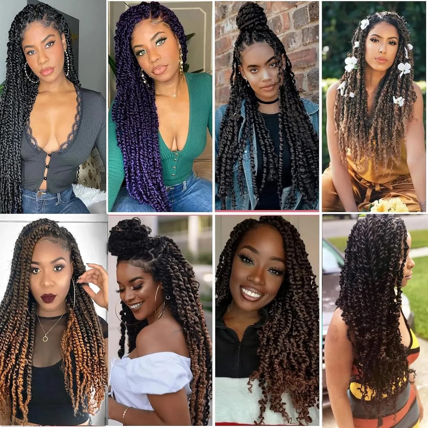 Набор для плетения кос Passion Twist Hair, 8 упаковок, 22 дюйма Qiyazai — фото 4