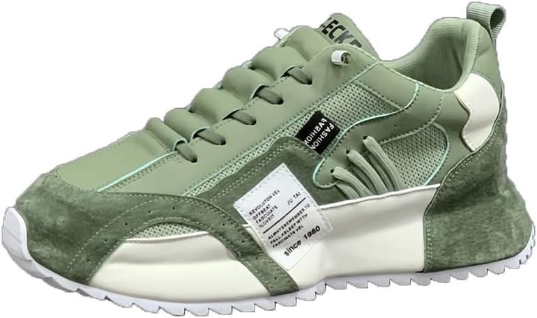 

Удобные модные платформенные кроссовки для прогулок на улице, бега и кемпинга, для всех сезонов, мужские с шнуровкой Hoalox, белый/зеленый