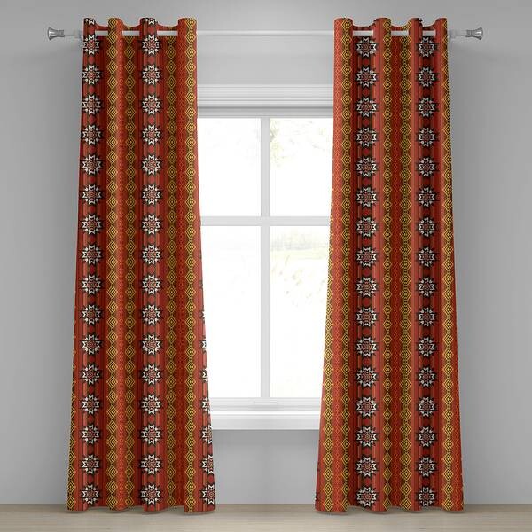 

Занавеска с люверсами Abakuhaus Raute 2 шт, 280x260x0,5 см цвет orange gelb und weiß