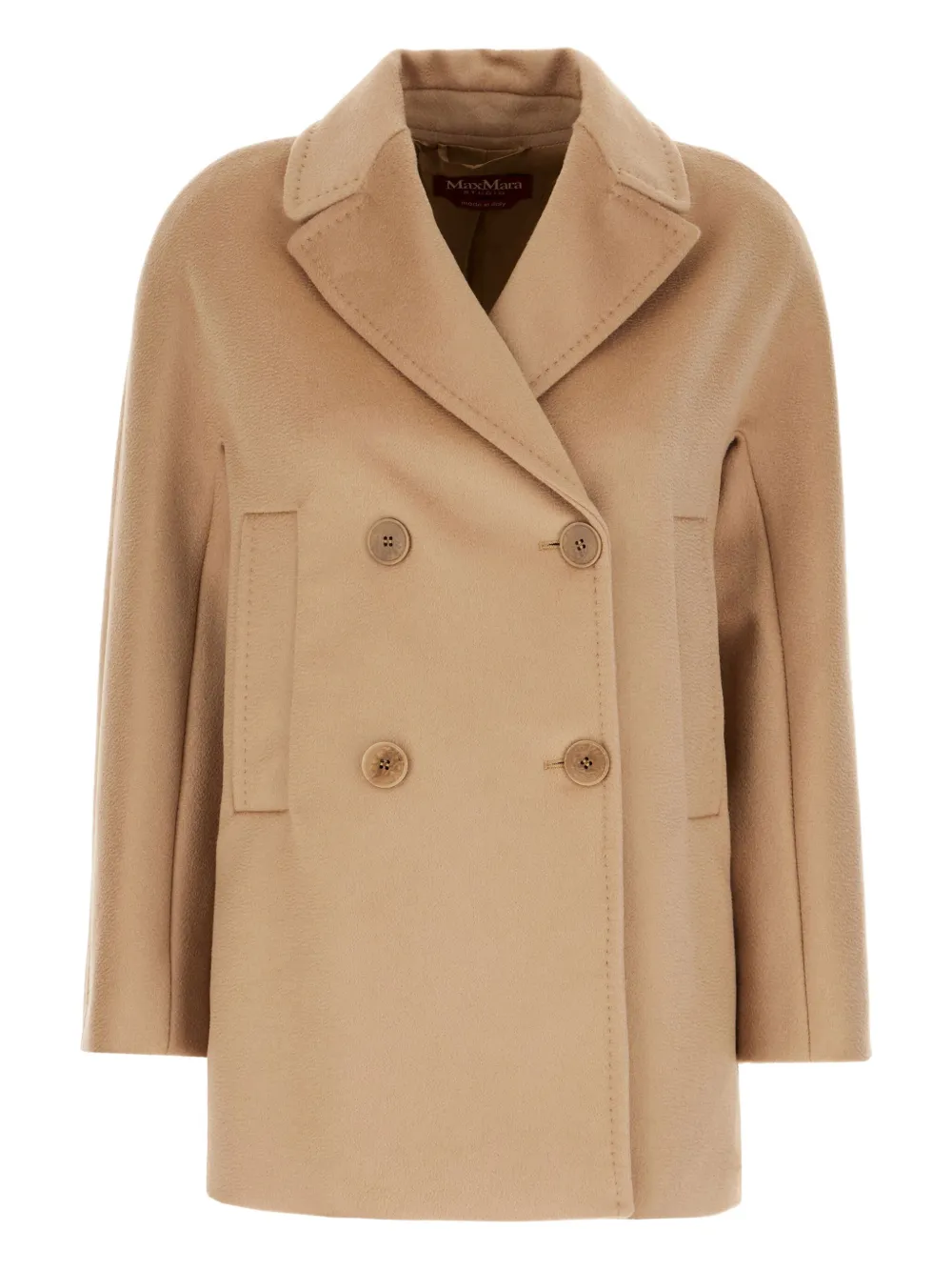 

Двубортное шерстяное пальто MAX MARA, нейтральный