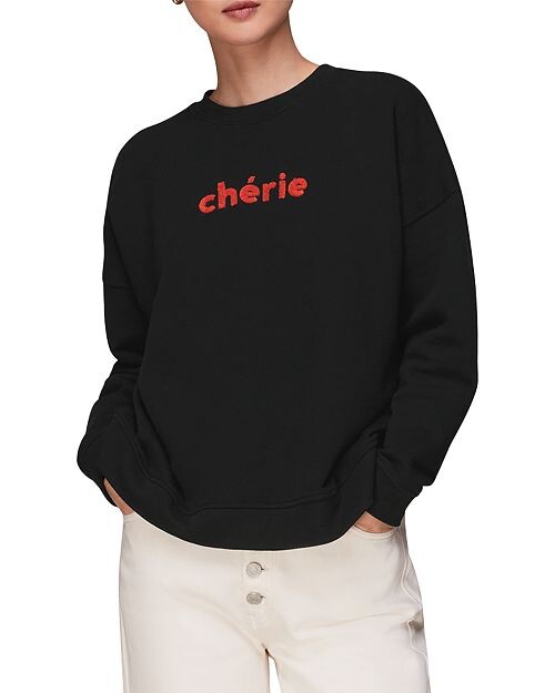 

Хлопковая толстовка с логотипом Cherie Whistles, цвет Black