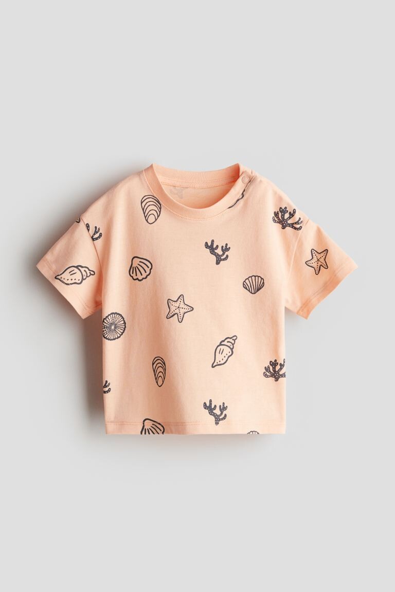 

Футболка из хлопкового джерси H&M, оранжевый