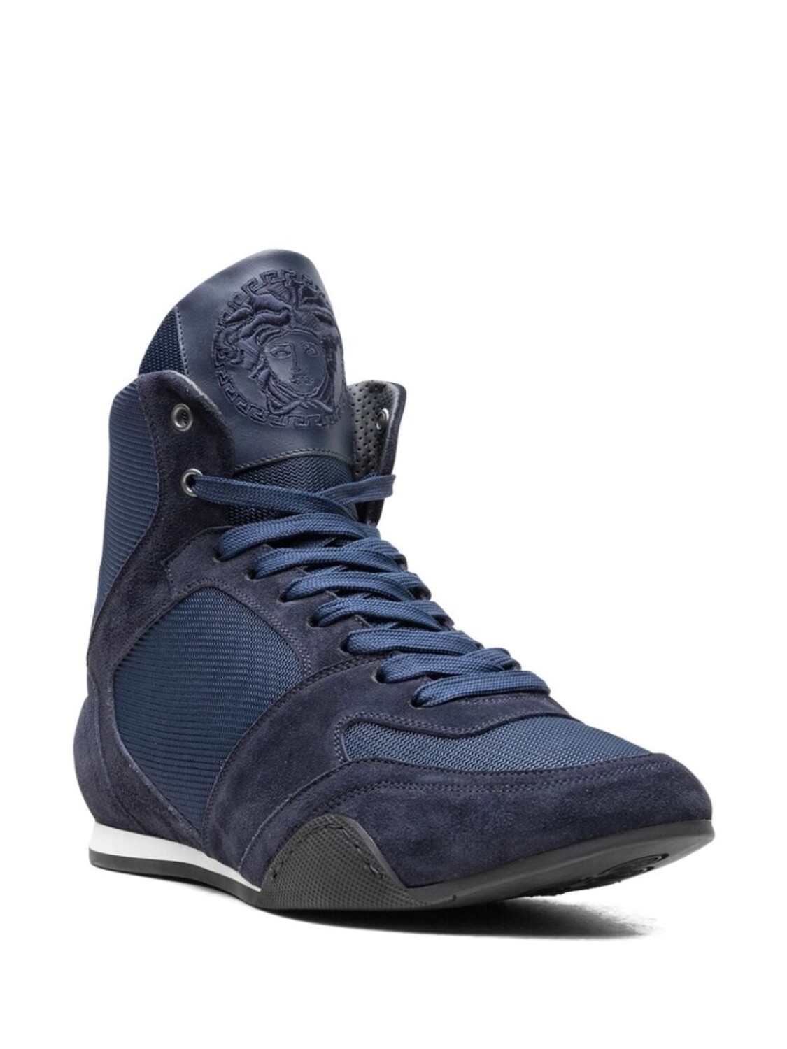 Кроссовки Versace High Top Greek Key "Navy", синий — фото 2