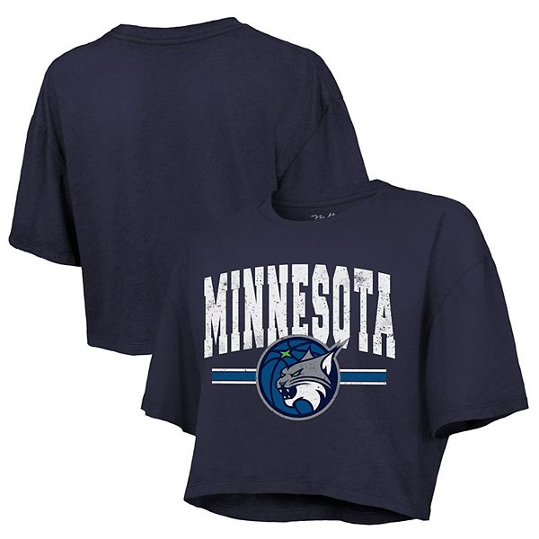 

Женский топ-кроп в полоску Minnesota Lynx цвета navy Majestic Threads