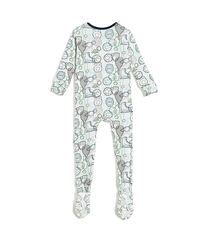 Пижама-слип с двухсторонней молнией Kickee Pants Kids, Natural & Portabella Soccer — фото 2