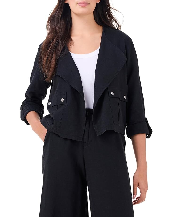 

Куртка NIC+ZOE Rumba Linen Moto Jacket, цвет Black Onyx