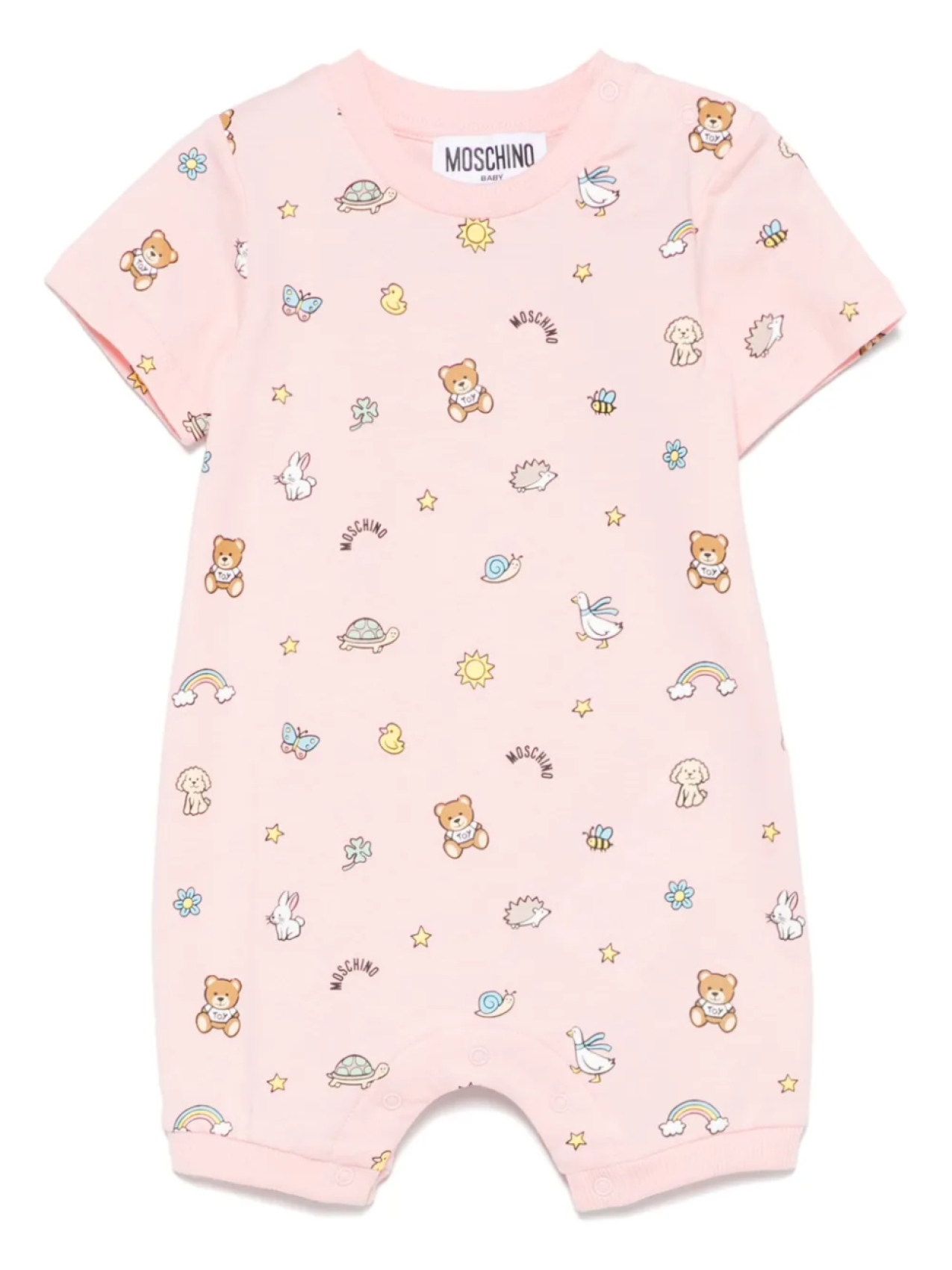 

Moschino Kids ромпер с принтом Teddy Bear, розовый