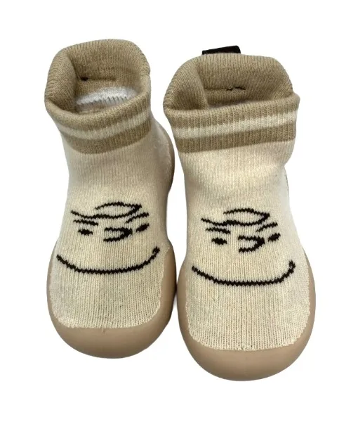 Детские носочки-обувь из смеси тканей Peanuts Socks Shoes Charlie Brown бежевые — фото 3