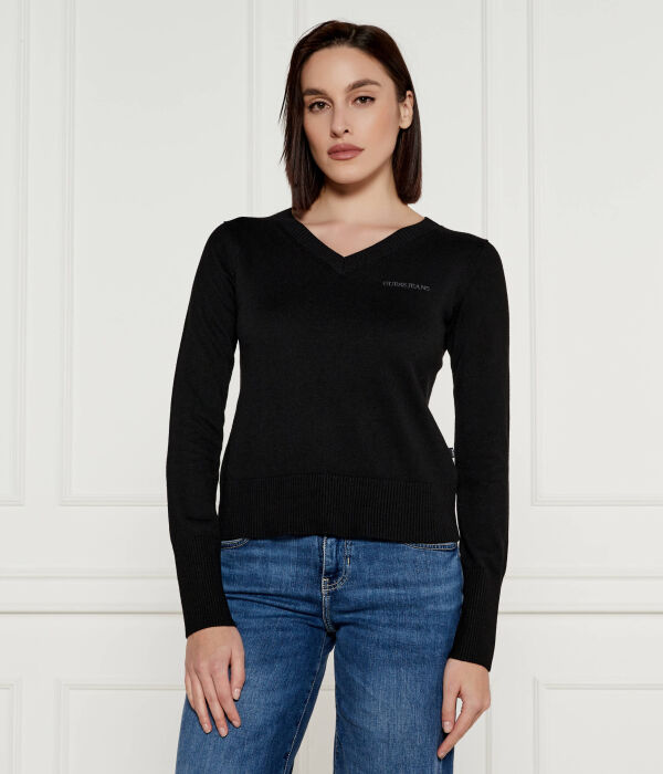 

Пуловер женский Guess Jeans однотонный, черный