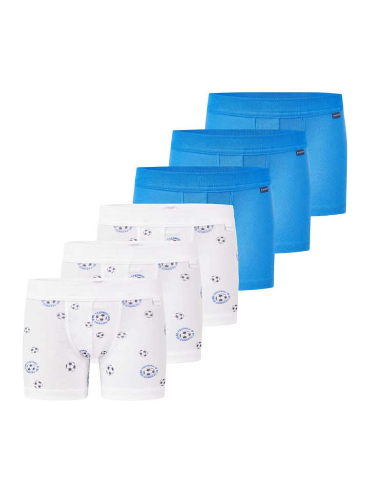 

Ретро шорты/брюки для мальчиков из органического хлопка в рубчик синего/белого цвета (футбол) Schiesser