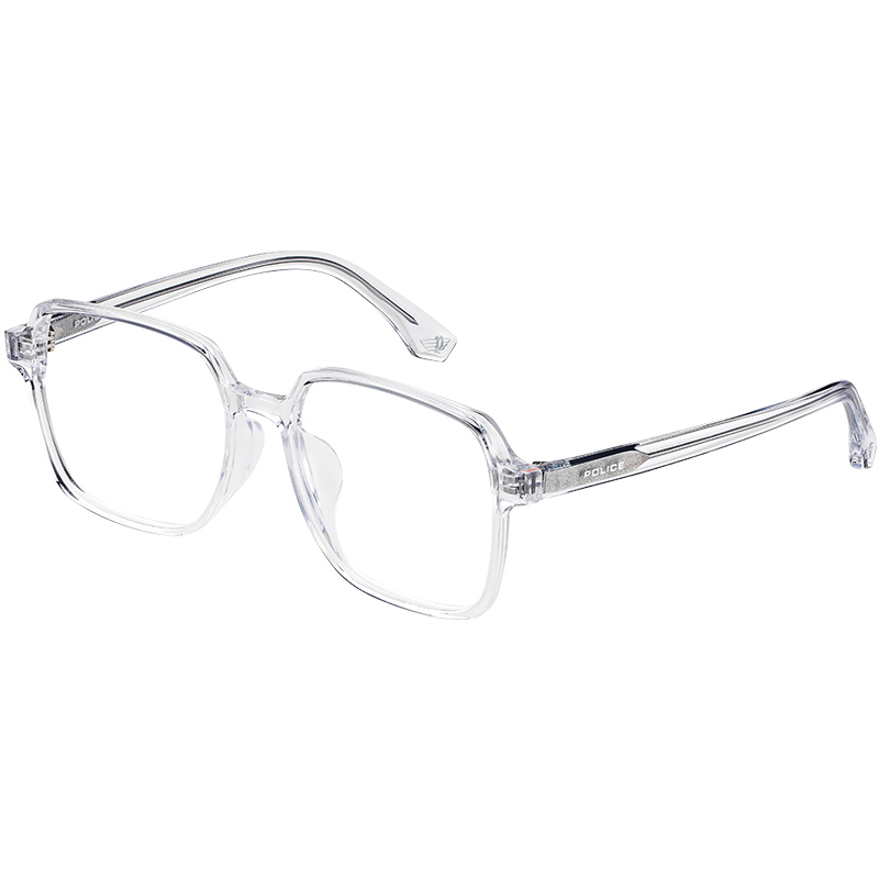 

Police Квадратная оправа для очков унисекс белая, VPLM96K-0847/Bright White Transparent Frame