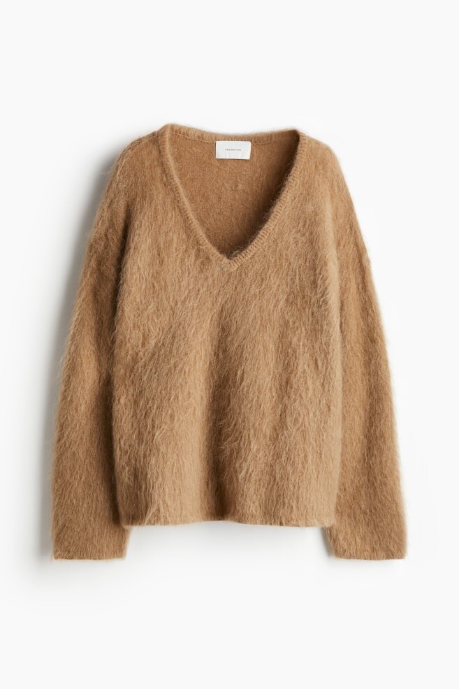 

Свитер оверсайз из микса мохера H&M, бежевый
