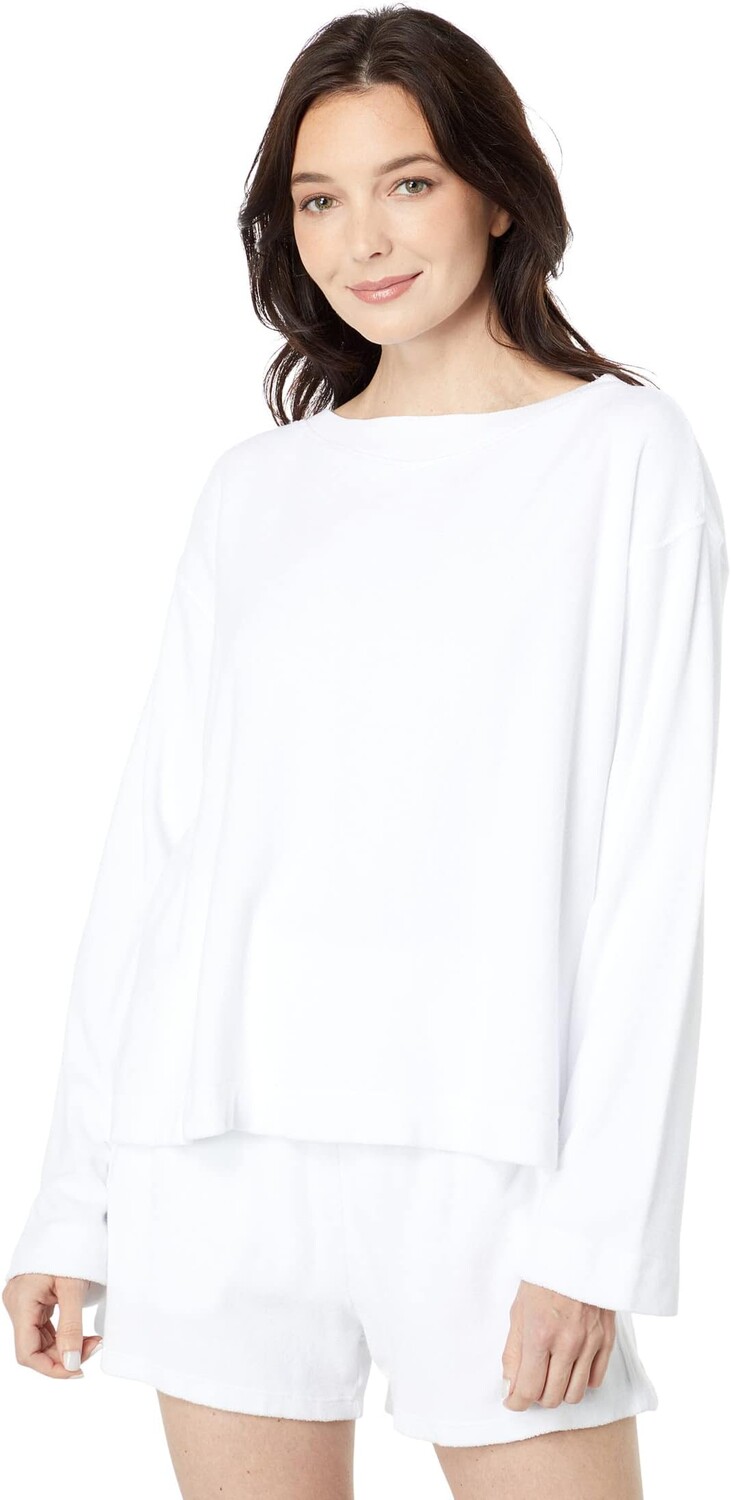 

Толстовка Mod-o-doc Terry Cloth Long Sleeve High Crew Top, цвет Sugar