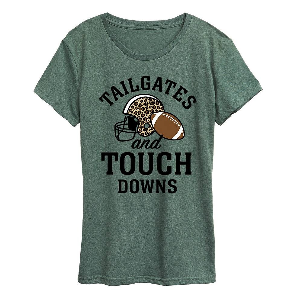 

Женская футболка с рисунком Tailgates Touchdowns Licensed Character, цвет Heather Green