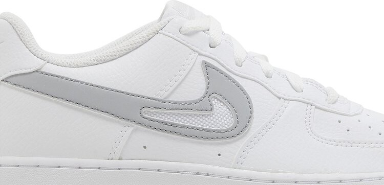 Кроссовки Air Force 1 GS 'Cut Out Swoosh - White Photon Dust', белый — фото 2