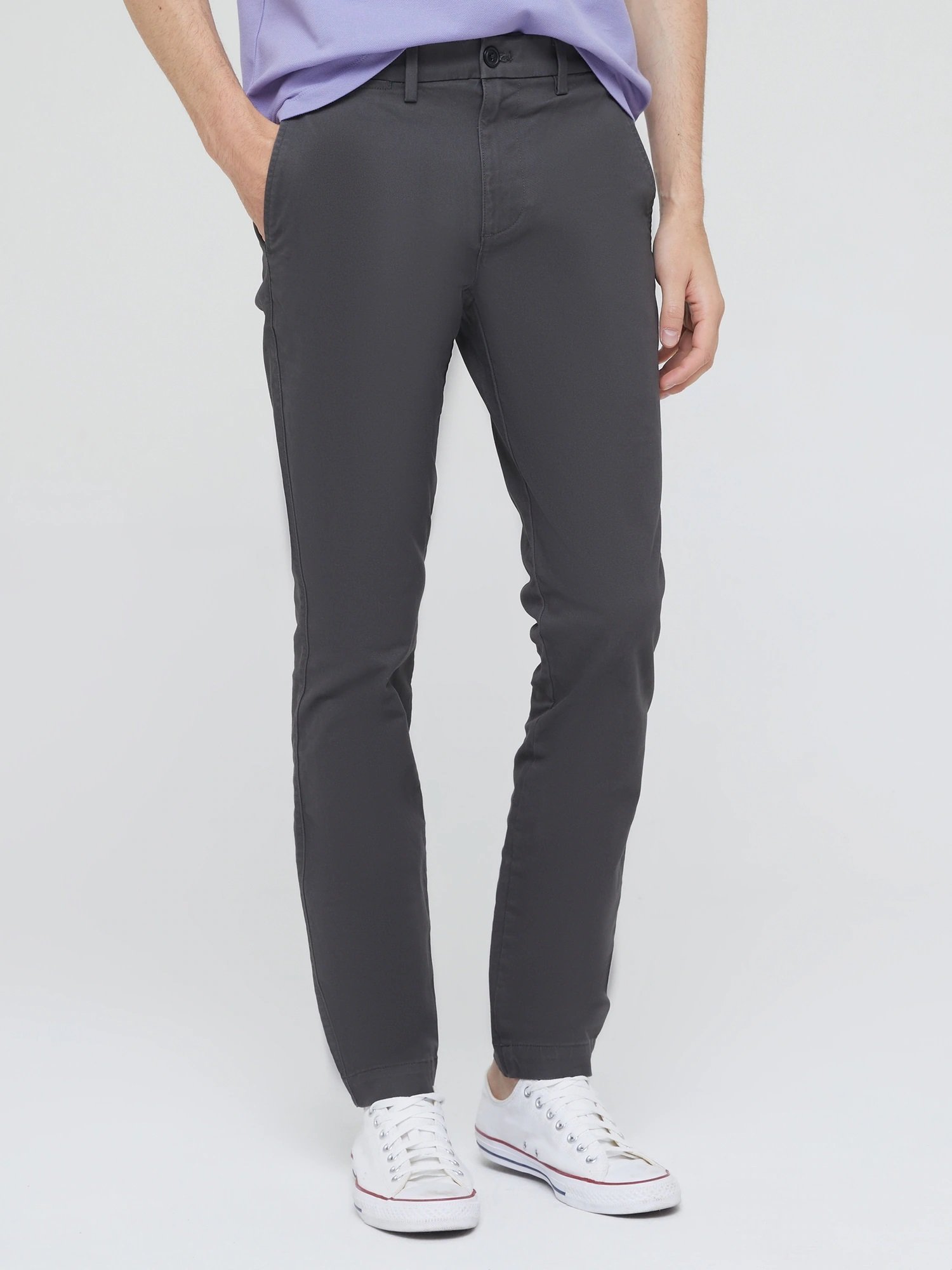 Брюки Gapflex Essential Khaki Skinny Fit Gap, SOFT_BLACK