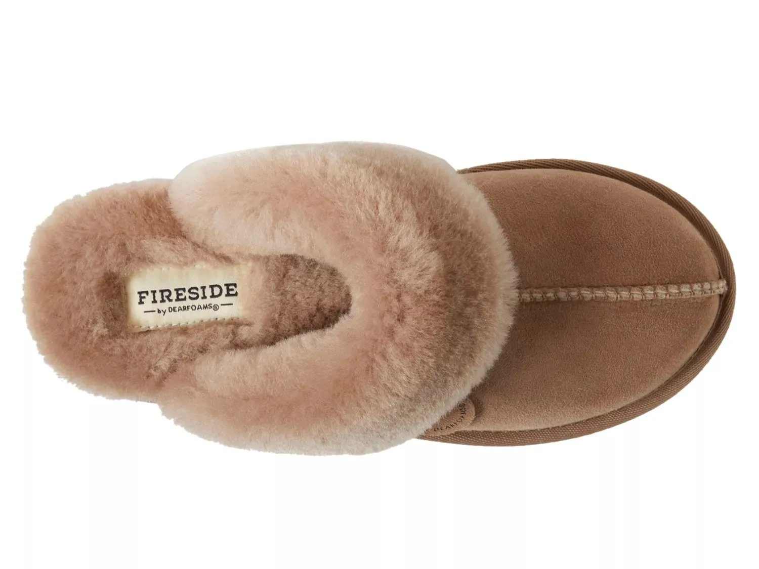 Тапочки Fireside by Dearfoams Sydney Scuff Slipper — женские, коньячного цвета — фото 4