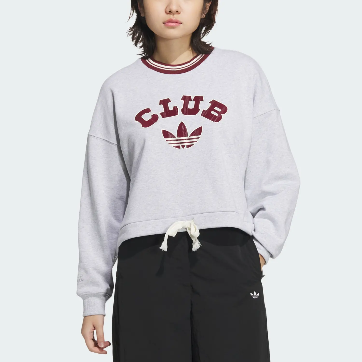 Свитшот FW24 женская Light Heather Gray Adidas Originals, серый — фото 4