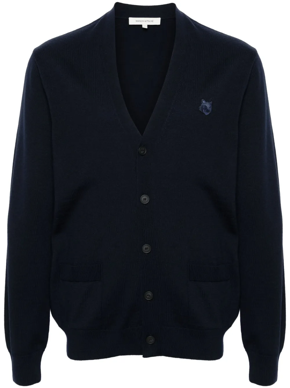 

Шерстяной кардиган Chillax Fox Maison Kitsuné, синий