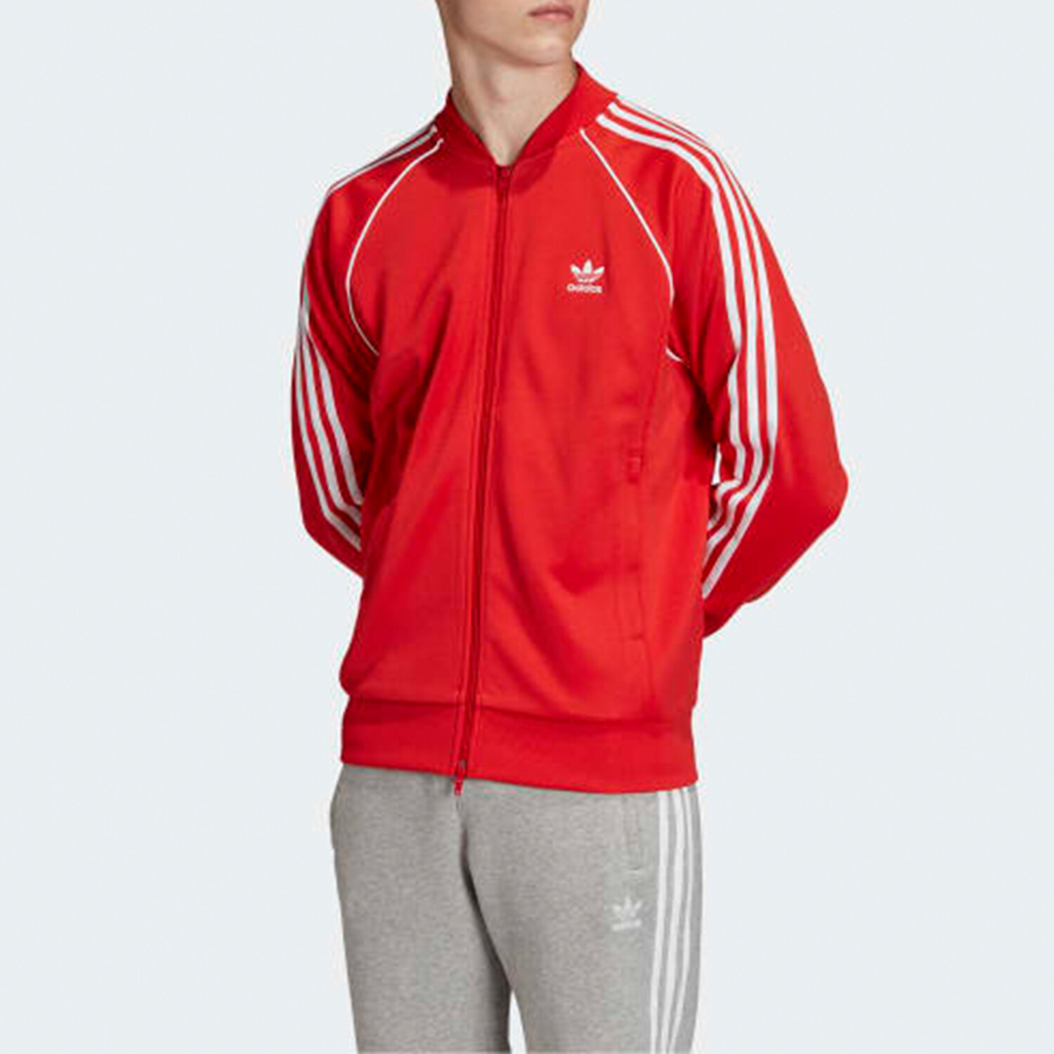 Куртка SST мужская флуоресцентно-красная Adidas Originals, красный — фото 2