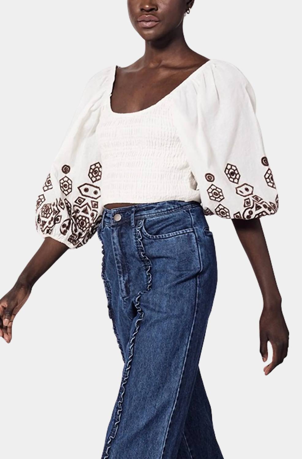 

Блузка Edie цвета слоновой кости Cleobella