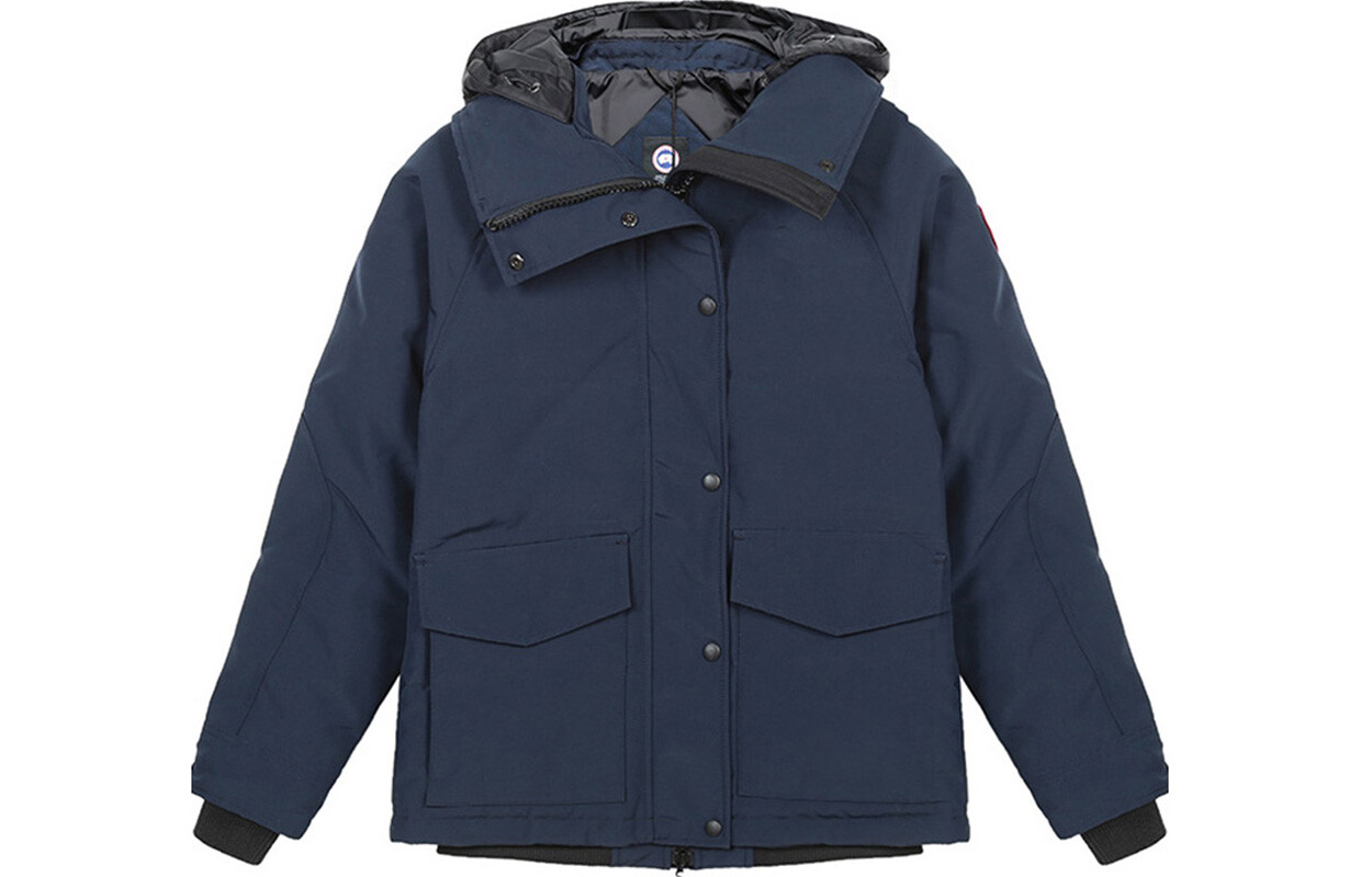 

Женский пуховик Canada Goose с капюшоном, темно-синий