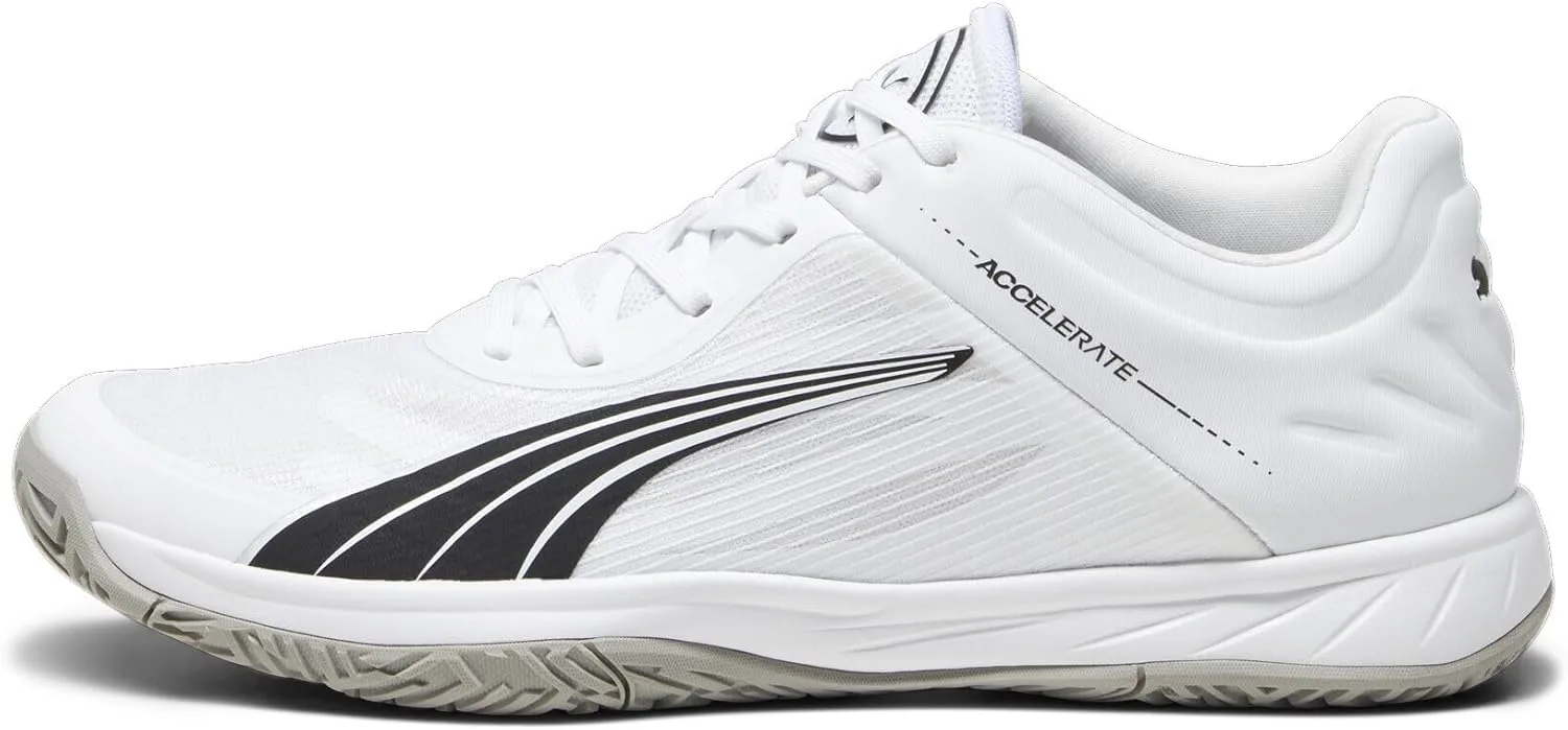 Кроссовки PUMA Unisex Accelerates Turbo для восстановления, белый/черный/серый — фото 4