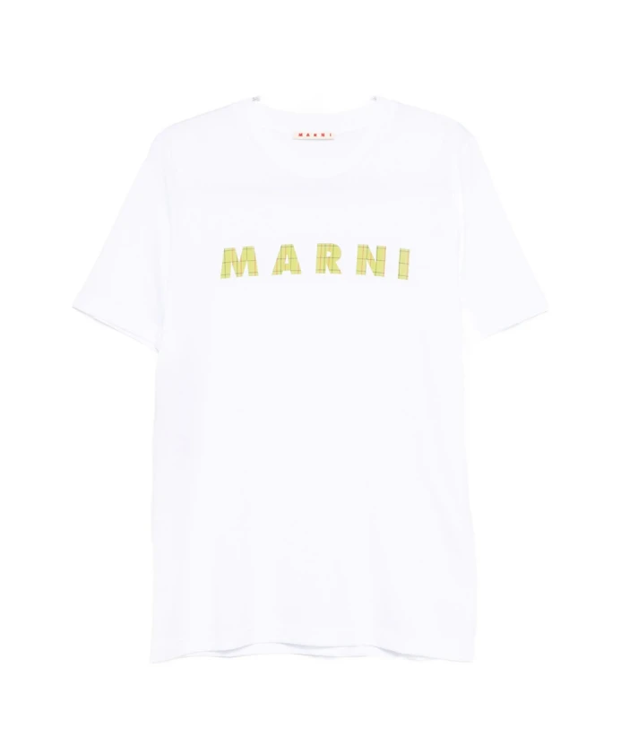 

Хлопковая мини-футболка с логотипом Marni, белый