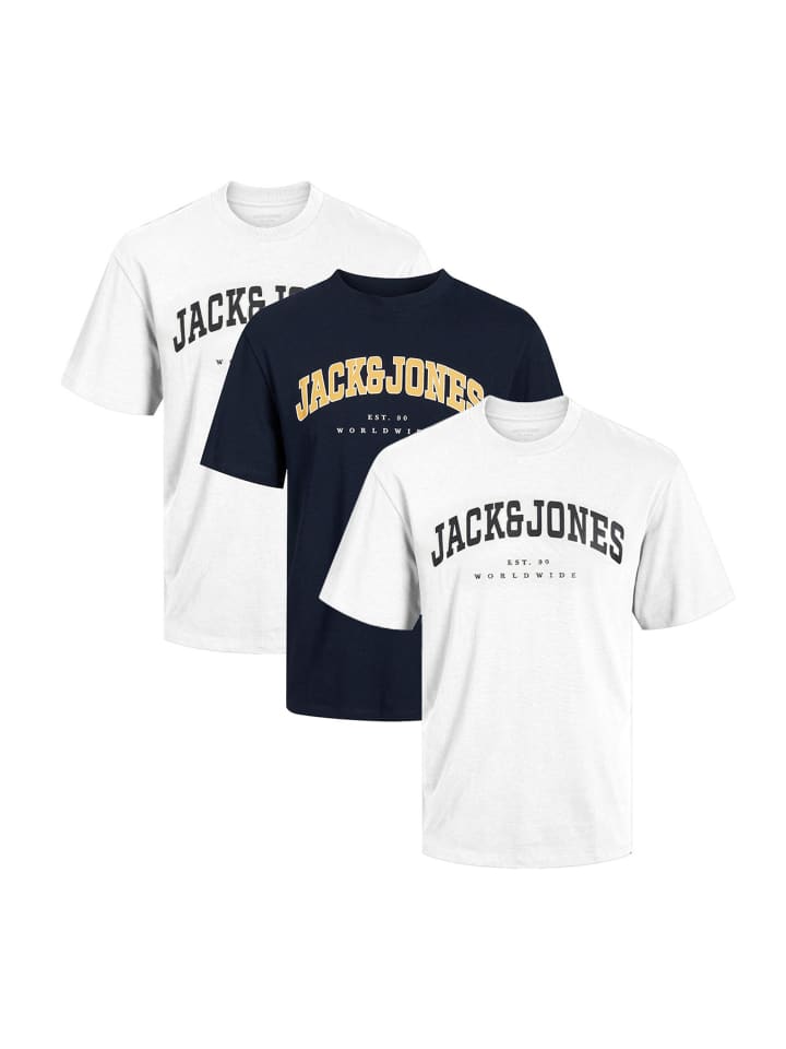 

Футболка Jack & Jones, цвет weiß/dunkelblau