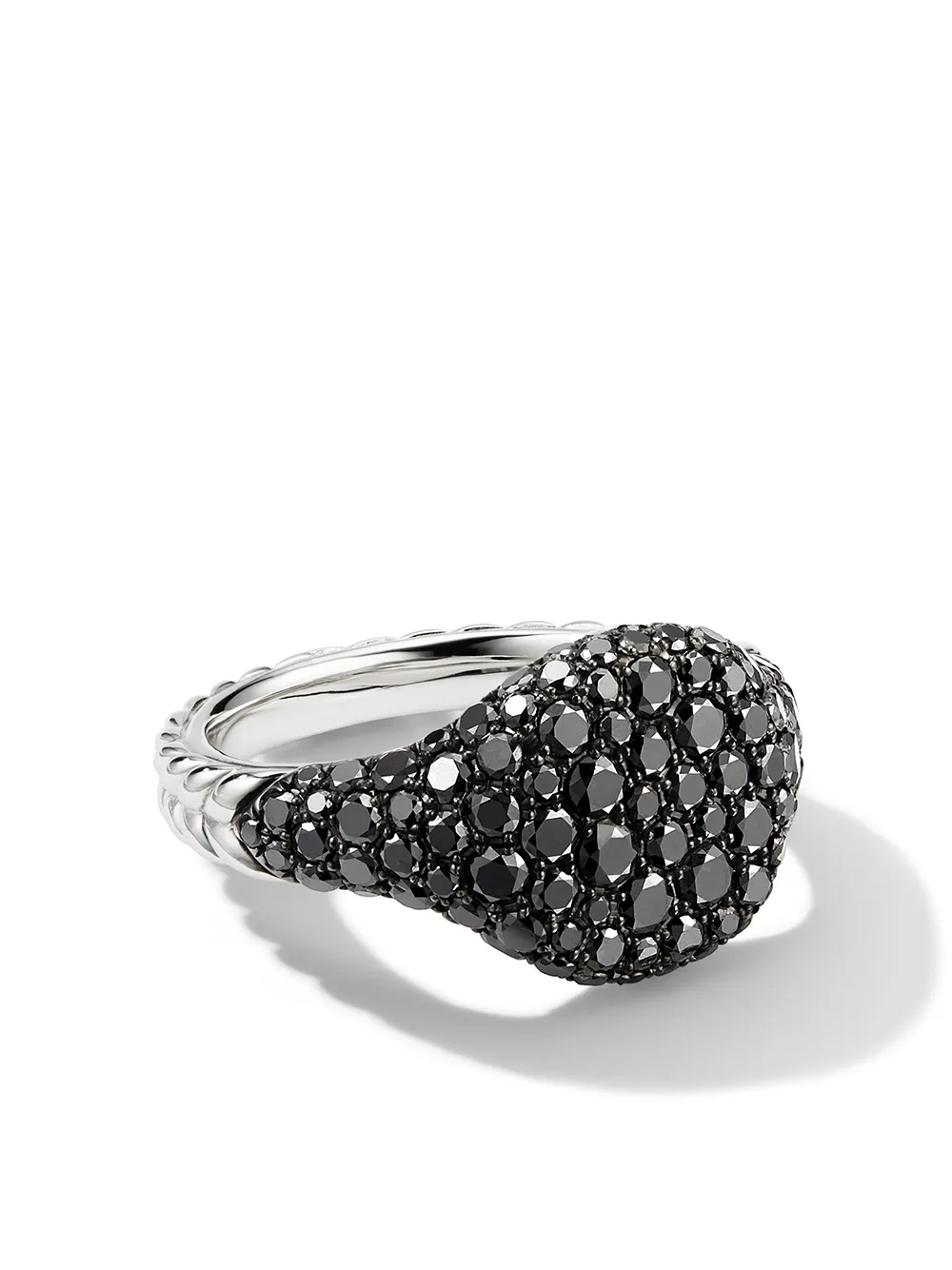 

Кольцо Chevron из белого золота с бриллиантами (10 мм) David Yurman, серебяный
