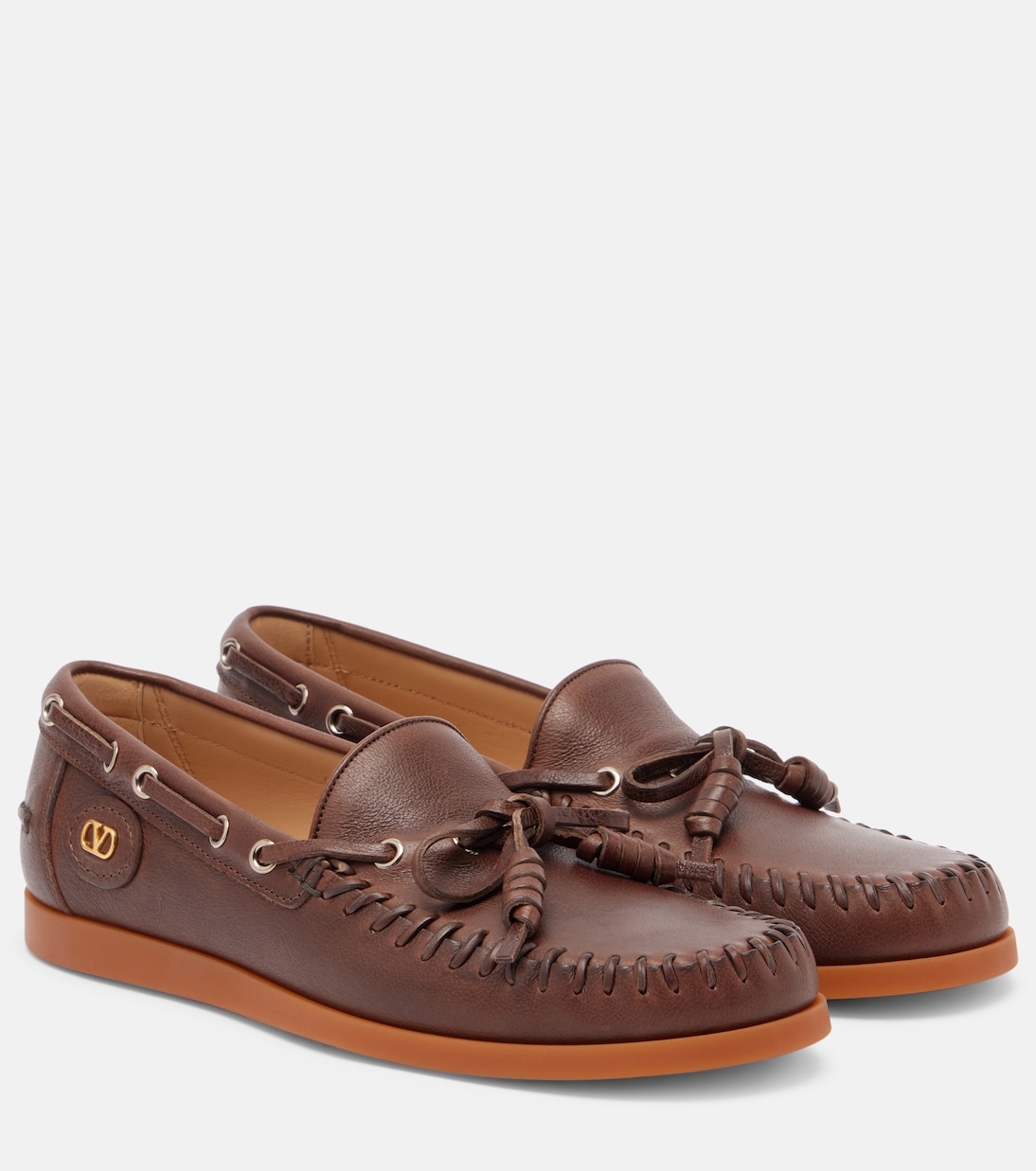 Кожаные туфли-лодочки Palm Avenue Valentino Garavani, Bark Brown