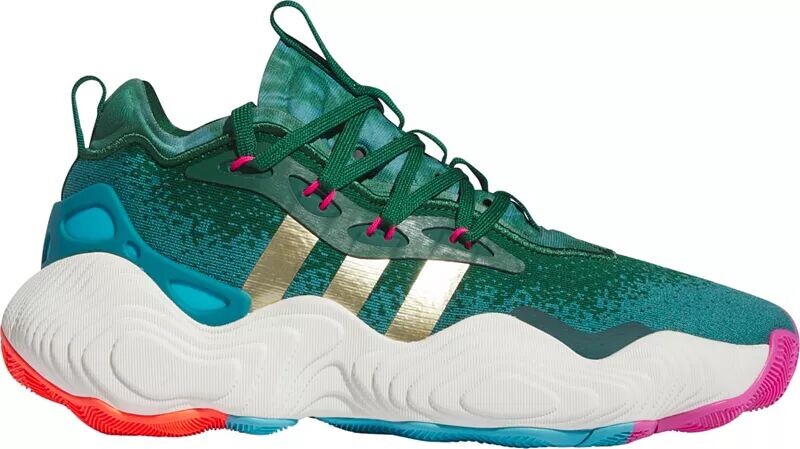 

Баскетбольные кроссовки Adidas Trae Young 3, темно-зеленый/золотой
