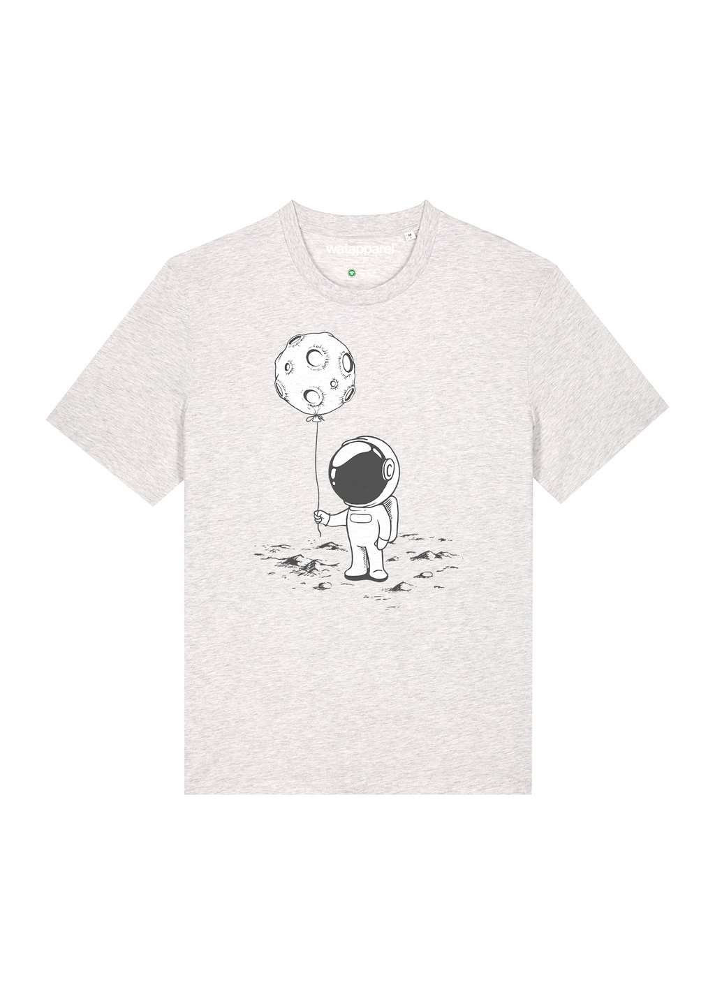 

Футболка с принтом KLEINER ASTRONAUT MIT LUFTBALLON watapparel, серый