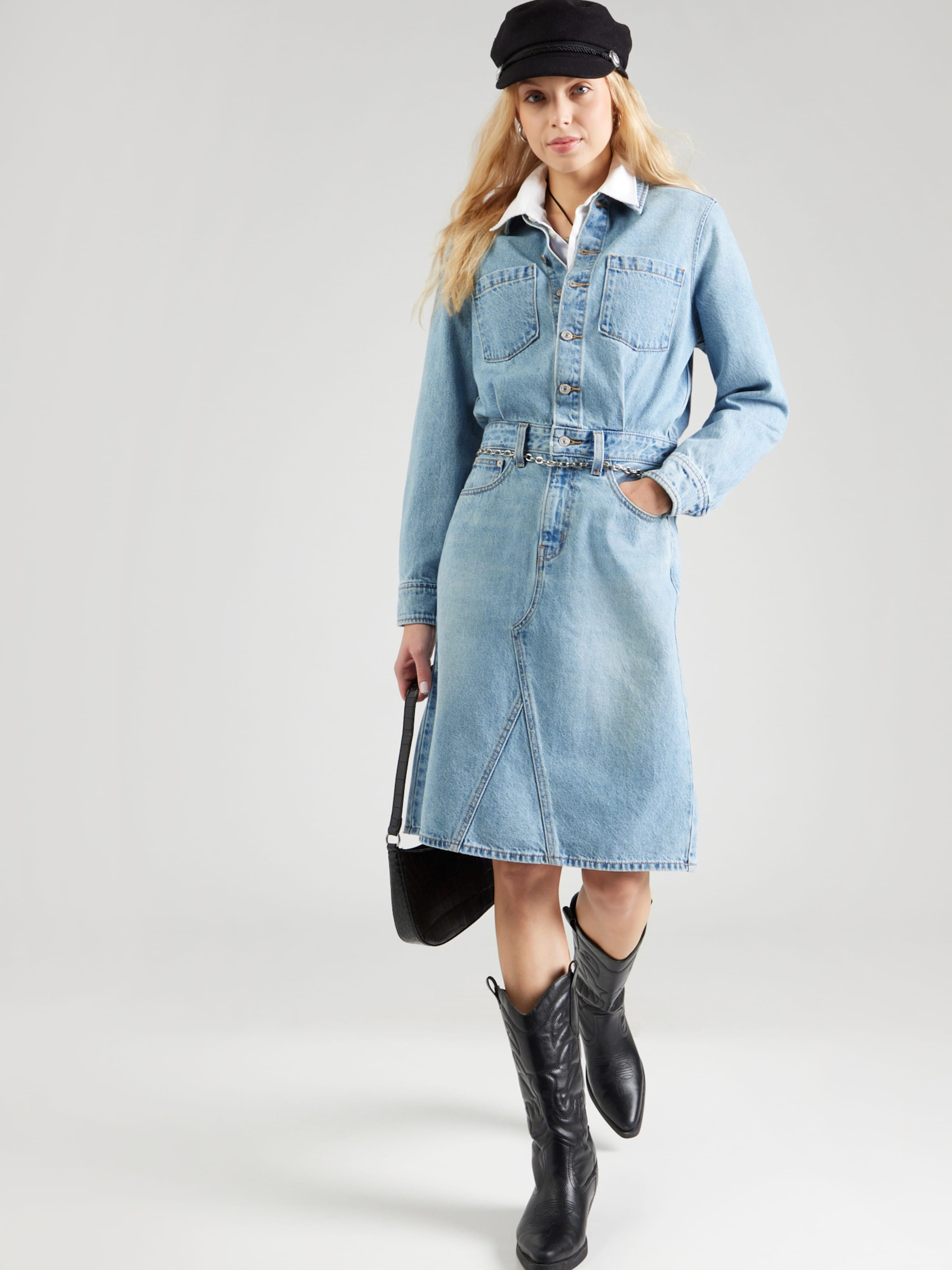 LEVI'S  Платье-рубашка 'Long Sleeve A Line Western Jumpsuit' в светло-голубом цвете — фото 3