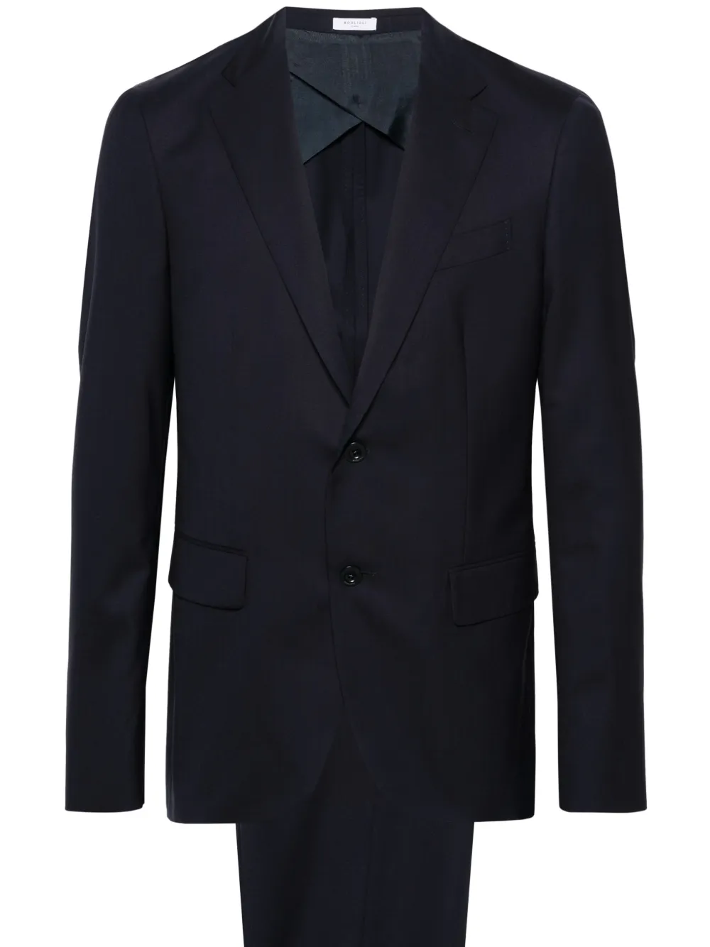 

Шерстяной костюм с однобортным пиджаком Boglioli, синий