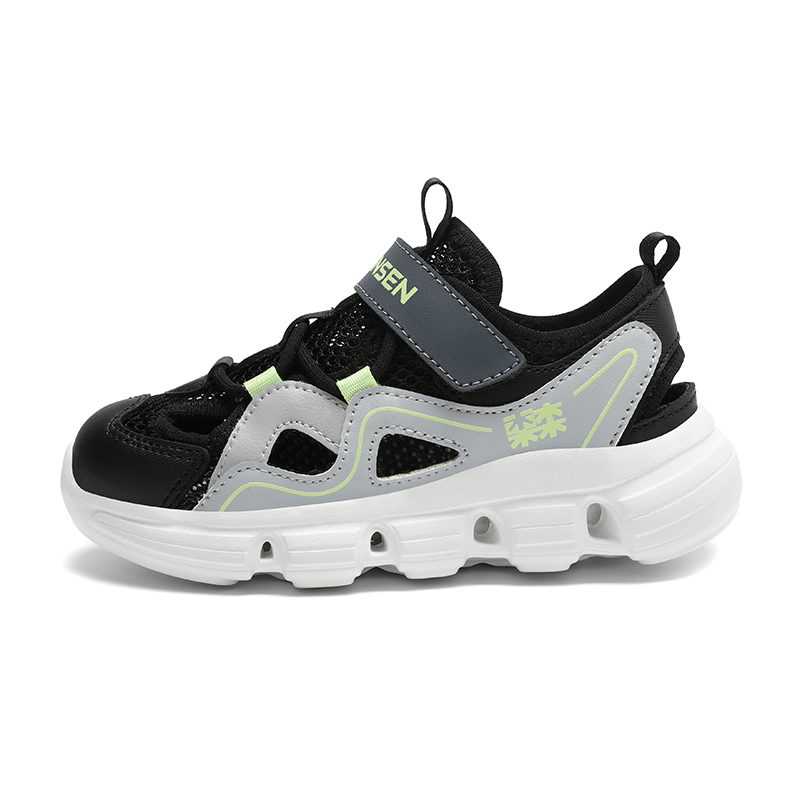 

Детские повседневные антиударные противоскользящие износостойкие амортизирующие дышащие легкие кроссовки Kids' Mulinsen, черный/серый