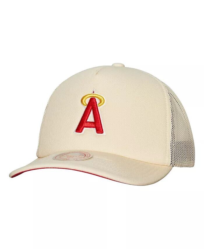 

Мужская кремовая регулируемая шляпа дальнобойщика Los Angeles Angels Cooperstown Collection Evergreen Mitchell & Ness