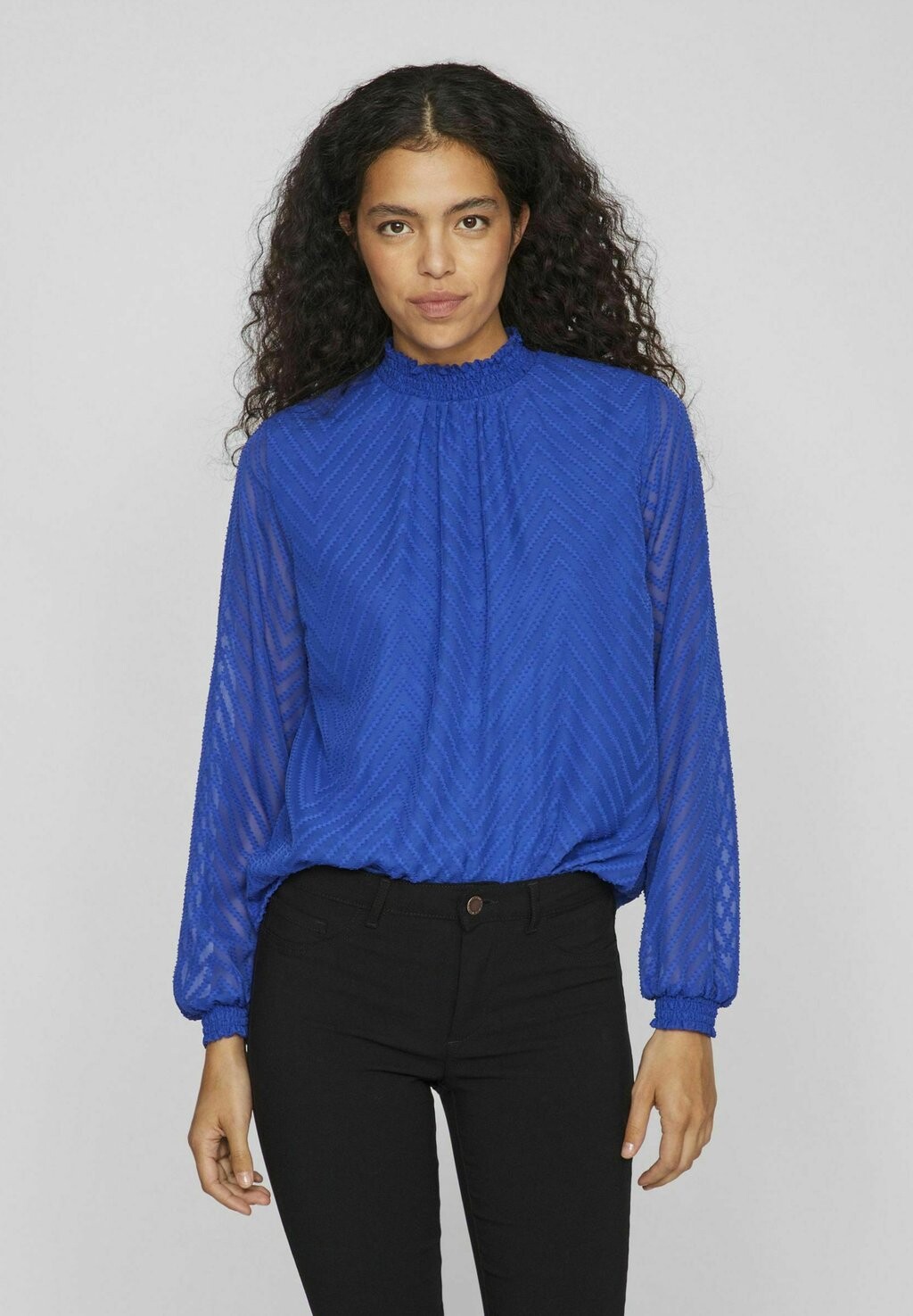

Блуза LANGEN ÄRMELN HIGH NECK VILA, синий