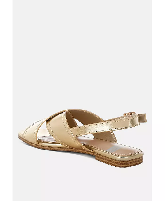 Кроссовки Kanon Metallic Pleather с перекрещивающимися ремешками Rag & Co, золотой — фото 3