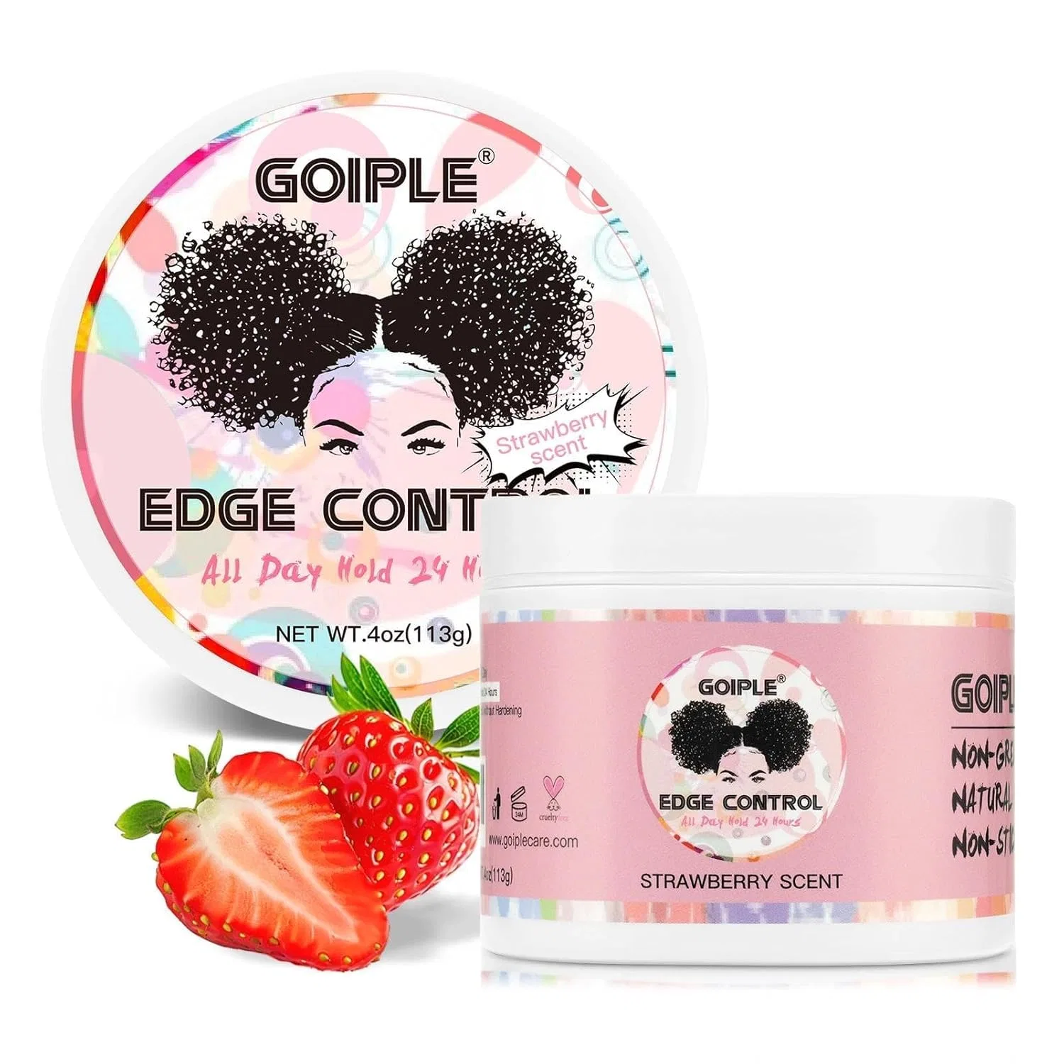 Воск для укладки волос Edge Control Wax с клубничным ароматом Wozutunt