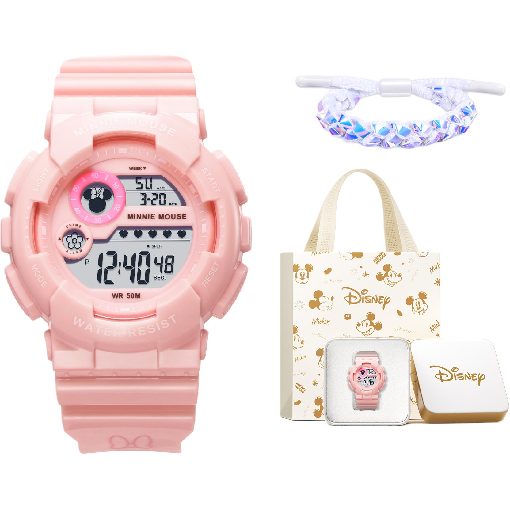 

Disney Часы Mickey Series Quartz Movement Women's Watch Pink Watch Dial, Belle Pink[Disney Mickey Iron Box Set]