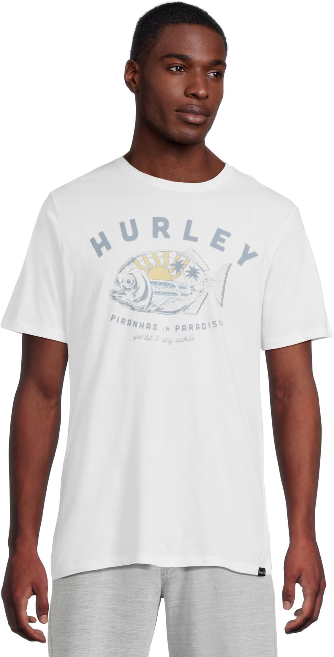 

Мужская футболка Piranhas с коротким рукавом Hurley, White